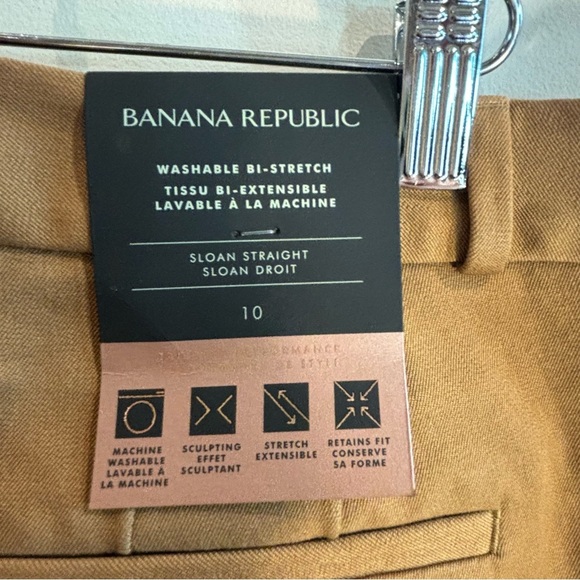 Banana Republic Sz 10 Tan Sloan Straight Washable Bi-Stretch Trouser Pants NEW - Picture 7 of 14